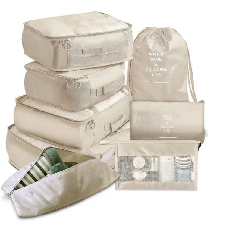 Hot Sale Packing Cubes Set Large Nylon Travel Luggage Organizer Bag Portable Packing Cubes Travel Luggage Organizer