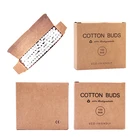 Bamboo Custom Made 100 Pcs Eco Friendly Biodegradable Hotel Bamboo Stick Cotton Bud Swabs