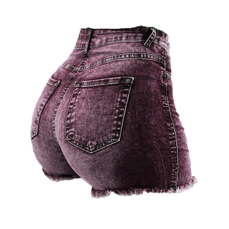 High Stretchy Skinny Jeans Women 2024 Summer Hot Selling Button Fly Ripped Jeans Women Cotton Jean Shorts supplier