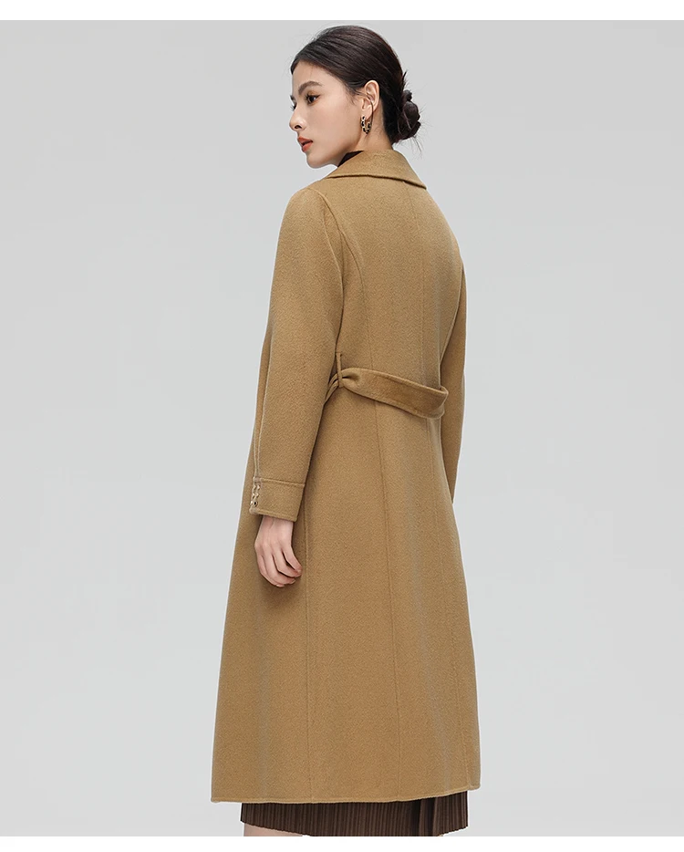 Women's Heavyweight Wool Winter Coat Windproof Long Overcoat for Extreme Cold