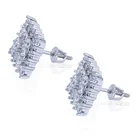 Stud Earrings Amazon Hot Sale 5*5 Zircon Square Gold Plated Hip Hop Stud Earrings For Men Women