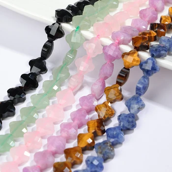 Wholesale A+ Natural 10mm Four-Leaf Clover Beads Loose Gemstone Beads Stone And Crystal Beads for Jewelry Making DIY Handmade