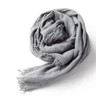 Scarf Fashion Style Fantastic Admirable Tassel Plain Color Scarf Women Hijab Scarves Muslim Hijab
