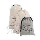 High Quality Calico Canvas Cotton Drawstring Pouch With Custom Logo Customized Size Material Gift Pouch