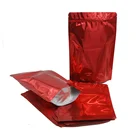 Food Pouch Red Reusable Aluminium Foil Zipper Stand Up Food Storage Resealable Colored Mylar Pouch Bags
