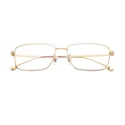 High Quality Unisex Ultralight Pure Titanium Myopia Glasses Retro Gold Square Optical Eyeglasses Frame