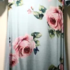 Blue Pink And Black Floral Silk Printed Woolen Polyester O Neck Casual Short Sleeve Fashion Ladies Spring Autumn Dress