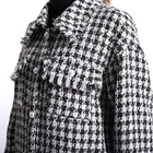Jackets Women White Tweed Long Jackets Women Blazer 100% Polyester Plain Dyed Black And White Women Suit