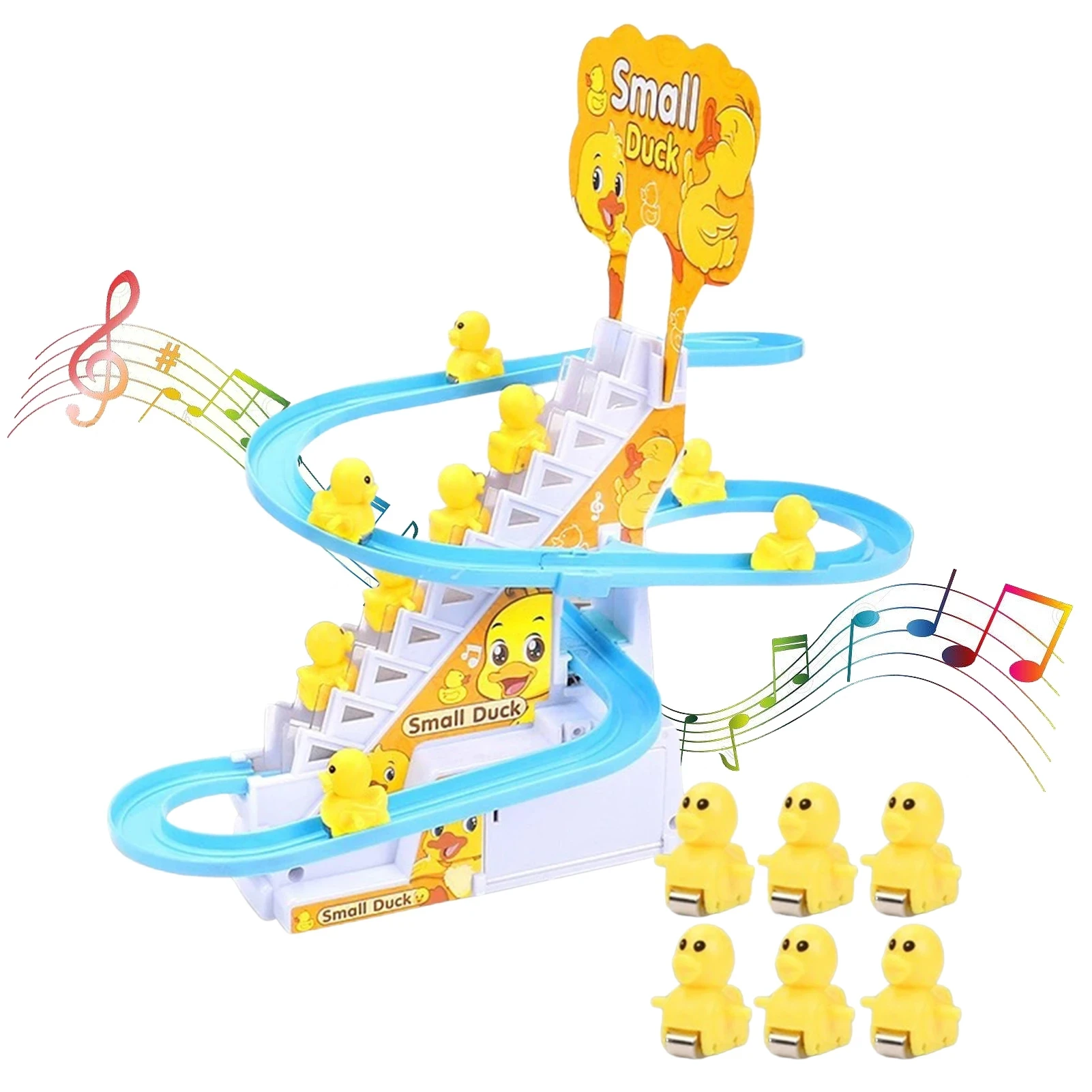 Funny Duck Climbing Stairs Track Toys Electric Music Slide Stair Climbing  Toy With 6pcs Ducks Puzzle Assembly Toy For Kids Gift - Buy Climbing Stairs  Track Small Duck Toy,Duck Climb Stair Toy,Duck