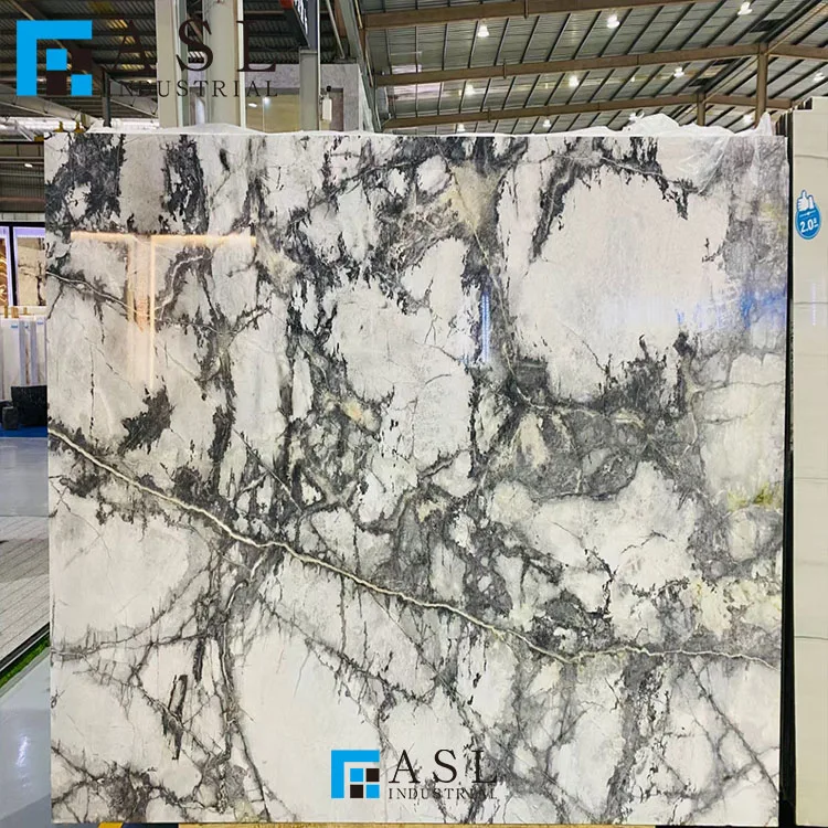 Wholesale invisible grey gold marble slab