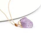 Necklace Natural Stone Pendant Diy Raw Gemstone Crystal Pendant Gemstone Necklace For Women