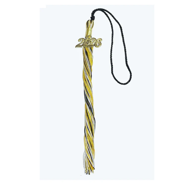 Wholesale Triple Color Available Graduation Tassel with Year Charm details