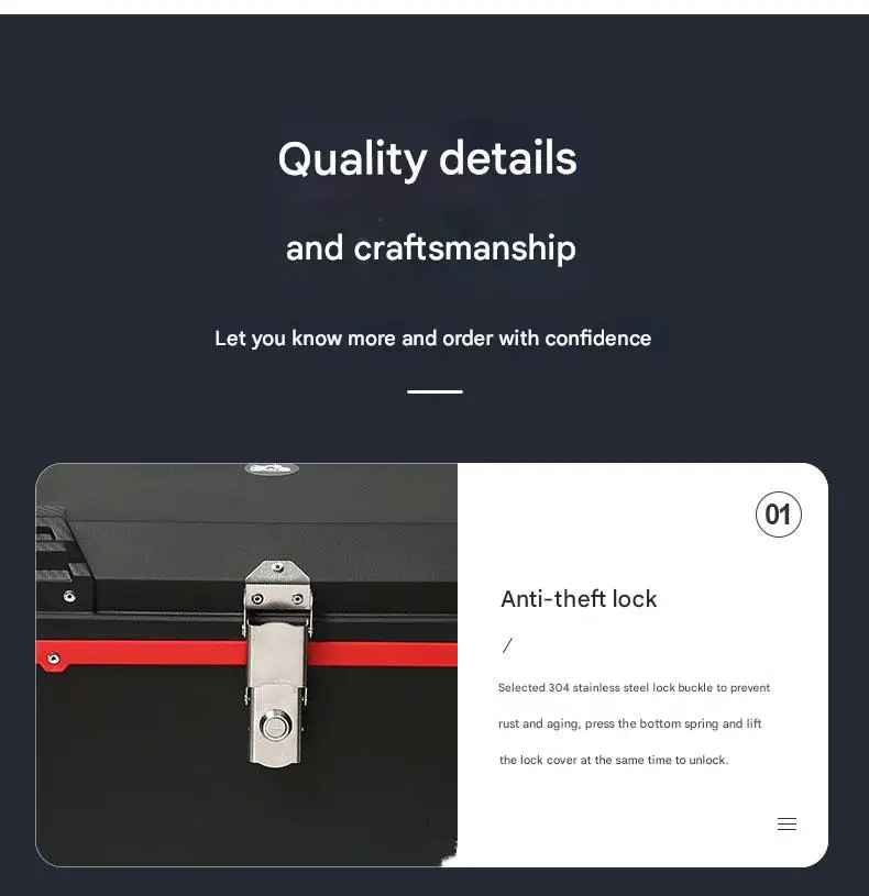 Motorcycle tail box, motorcycle top case trunk tail box can store helmet/bronze/68L