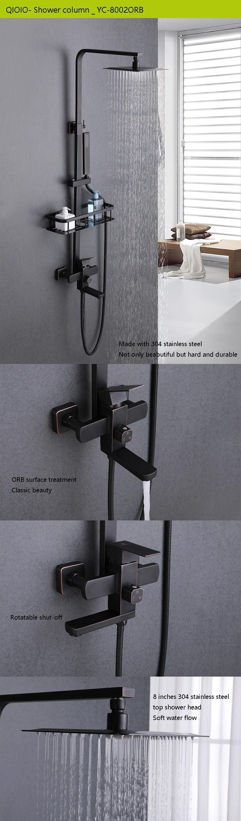 Modern Bathroom Design 304 Stainless Steel Free Lead Hot And Cold Mixer