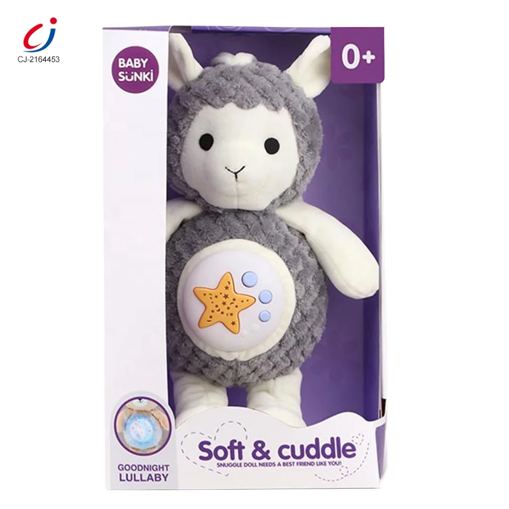 35cm lovely baby push toy stuffed animal alpaca soothe baby sleep soothing plush projection baby pillow doll