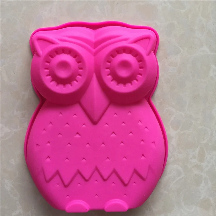 2023 new arrival high quality cute Single Owl Silicone Cake Mold Animal Silicone Baking Mold soap candy moulds