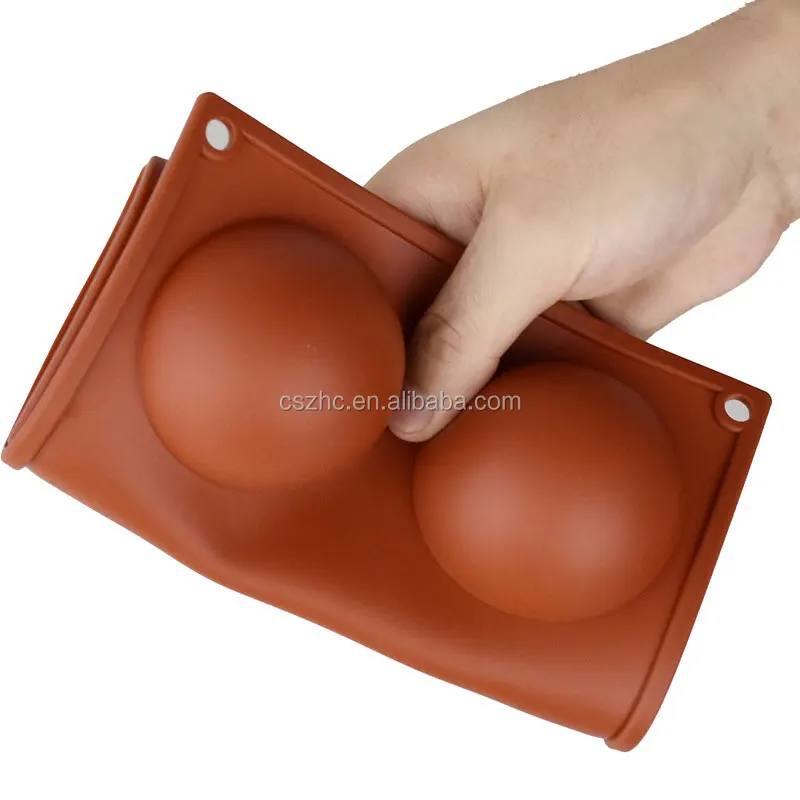 USSE Custom Large 6 Holes Semi Sphere Chocolate Molds, BPA Free Silicone Baking Mold for Making Hot Chocolate Bombs