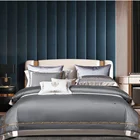 Color Comfortable Home Textile Solid Color Luxury 4 Piece Bed Sheet Bedding Set