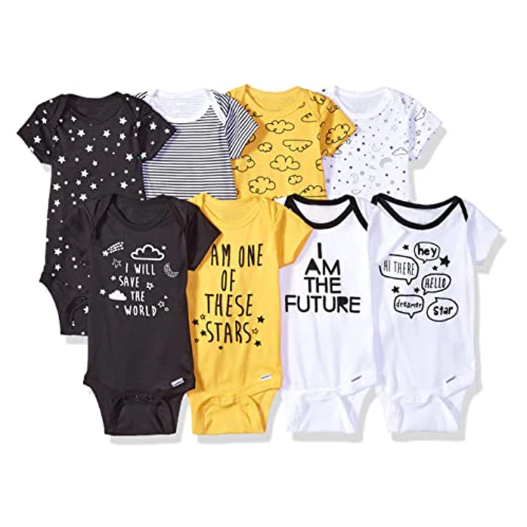 manufacturer Chinese Factory Support Custom OEM Baby Clothes Wholesale Newborn 100% Cotton Infant  Girls And Boys Baby Rompers