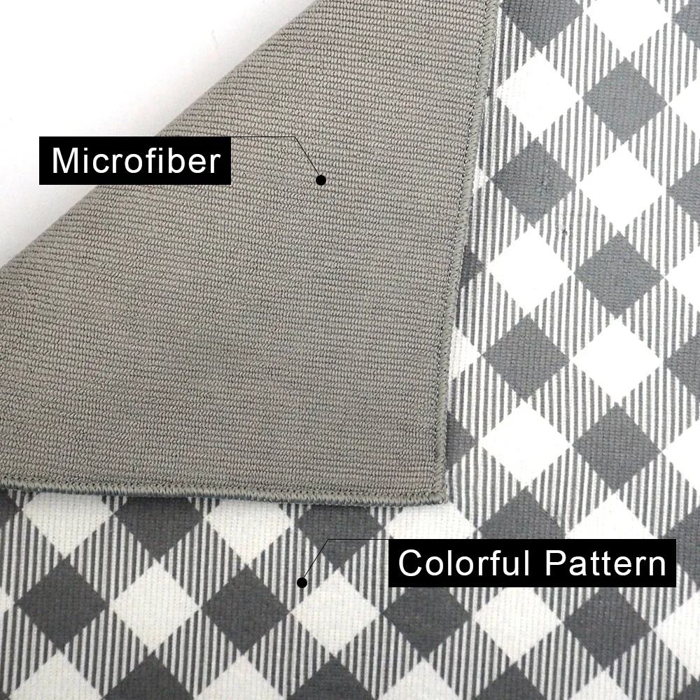 Eco-friendly Design Foldable customized Printed Kitchen drying dish mat Microfiber Dish Utensils Drying Mat Reversible Table Mat