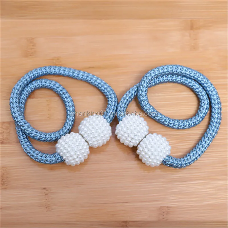 Pearl Magnetic Magnetic Ball Curtain Tie Rope Backs Holdbacks Buckle Clips Accessory Rods Accessoires Hook Holder R1567