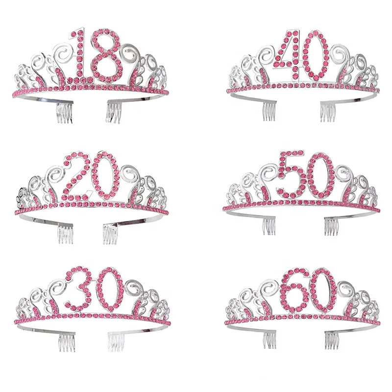 Hileyu 21 Anni Compleanno Cintura Etiquette e Corona Diadema e striscioni Buon Compleanno,Corona Compleanno per 21 Ragazze Regalo di Compleanno Decorazioni per Feste Forniture di Favore