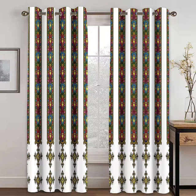 Ethiopian traditional design saba and telet window Curtain for bedroom