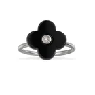 Ring Wholesale Cheap Lucky Clover Design Pure White Ceramic Silver Ring 925 Sterling For Women