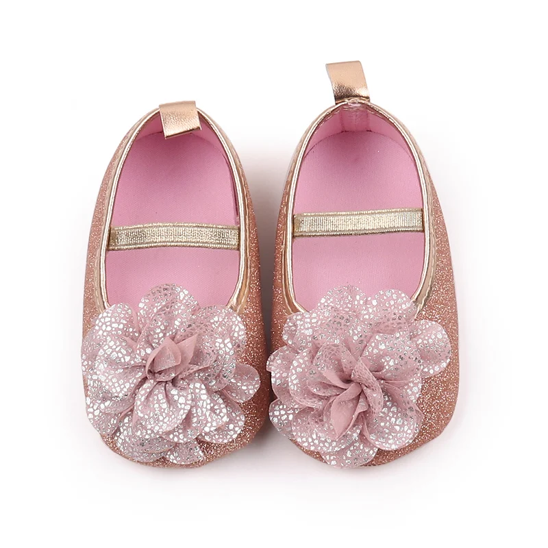 New Arrival Bling Design Princess Shoes for Baby Girls 0-15 Months Light Anti-Slippery Cotton Insole Leather Autumn Walking manufacture