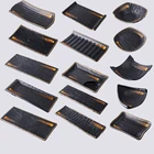 Japanese Plate Black High Quality Black Japanese Sushi Plates Set Restaurant Melamine Dinnerware Set