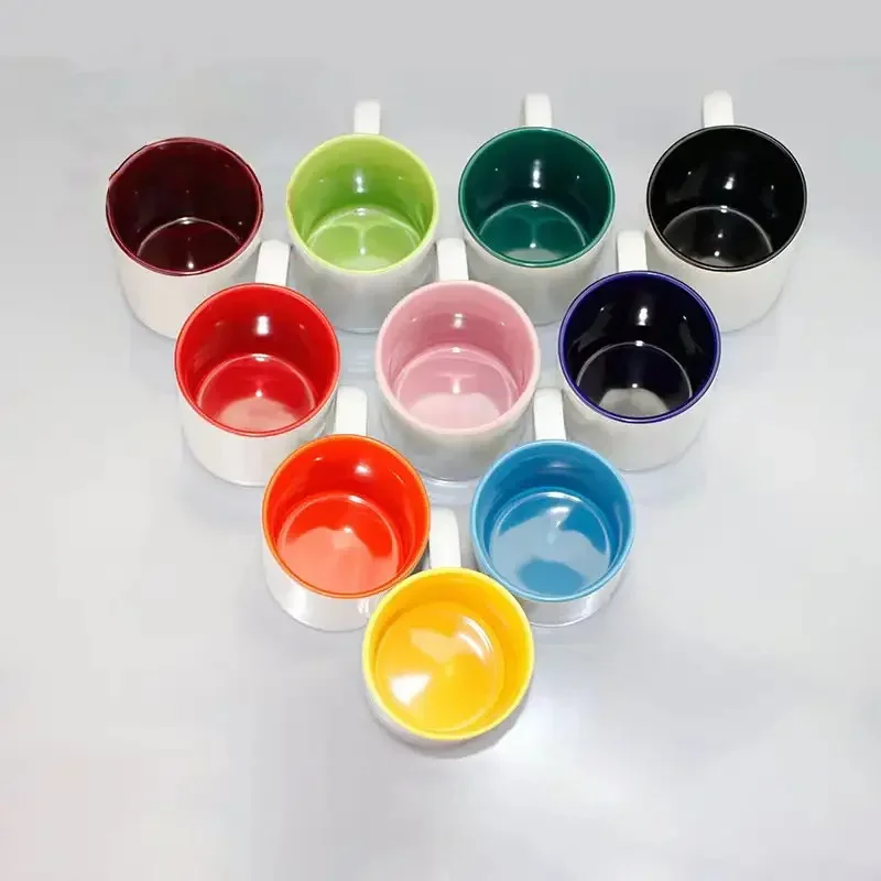 2024 New Color Sublimation Mug Customizable Internal Color Handle Color Sublimation Mug