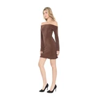 2021 Autumn And Winter New Sexy Bag Hip Dress Slim Temperament Simple Dress Knit Wear Women