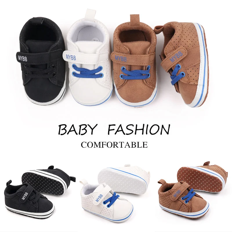 Autumn Spring Soft Sole Newborn Baby Boy Shoes Light Weight Anti-Slippery Suede Material Toddler Shoes for Boys factory