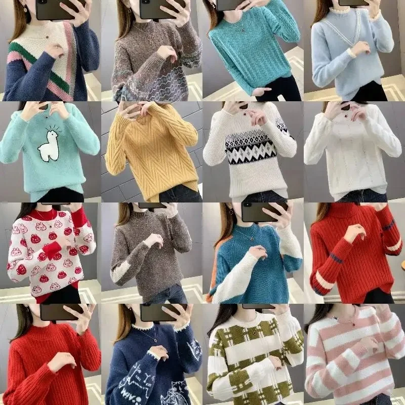 Women Knitted Sweater Manufacturer Design Sweater For Women O Neck Solid Custom Knitted Sweater Women