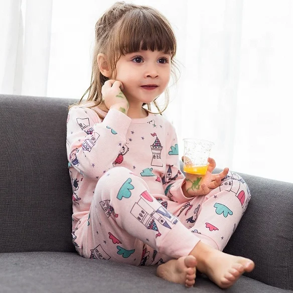 Wholesale Kids Cartoon Pajamas Set high quality Children's Cotton Sleepwear comfortable soft cheap Kids Printed Nightwear