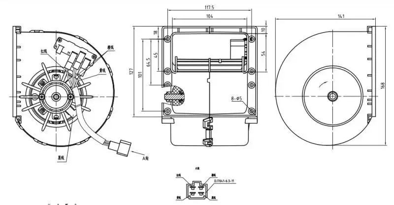 Single Wheel Centrifugal Blower, 12V, 24v, 010-B70-74D - detail 2