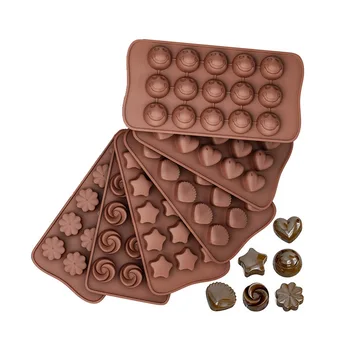 B1-3 Creative DIY Baking Tools Christmas Candy Fondant Silicone Mold Heart Shape Chocolate Mould