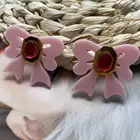 Acrylic Earring Earringsearrings The New 2021 New Design South Korea Fashion Bowknot Pink Acrylic Earring