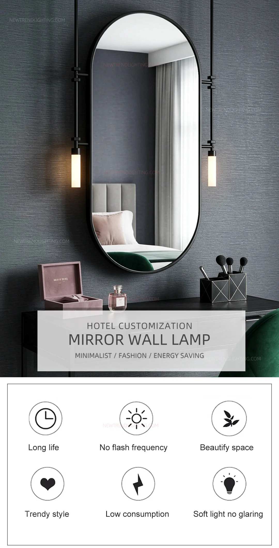 cpl 506 bespoke led vanity sconce commercial wall fixture for hotel bathroom dressing room project-0