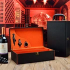 Personalized Wine Box Personalized Classical Large Wine Black Gift Box Square Bulk Mdf Box Packaging Wine