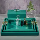Wood Food Tray Brown Tray Brown Wood Serving Food Tray With Crystal Handles