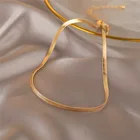Thin Chain Fashion Hip-hop Jewelry Stainless Steel 18k Gold Thin Snake Chain Necklace