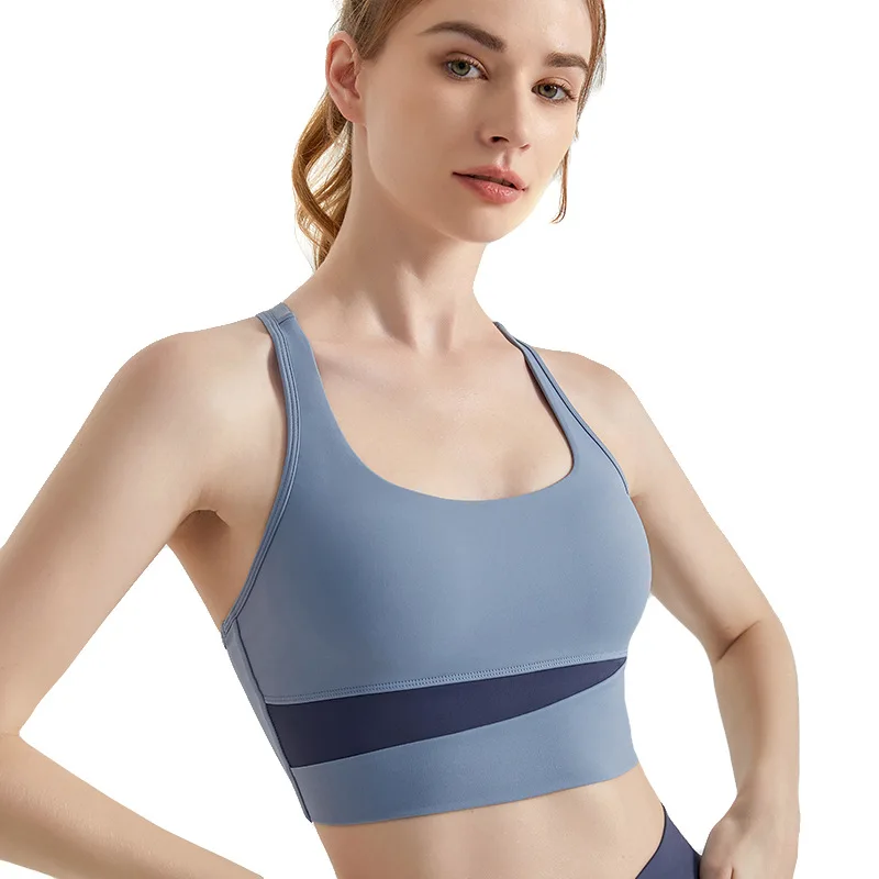 New Arrival Removable Chest Pad One-Piece Beautiful Back Spliced Exercise Teen Girl Sports Bra High Quality