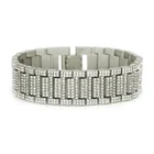 Bracelet Gold Silver And Rose Gold Plated Men CZ Micro Insert Cuban Link Chain Bracelet