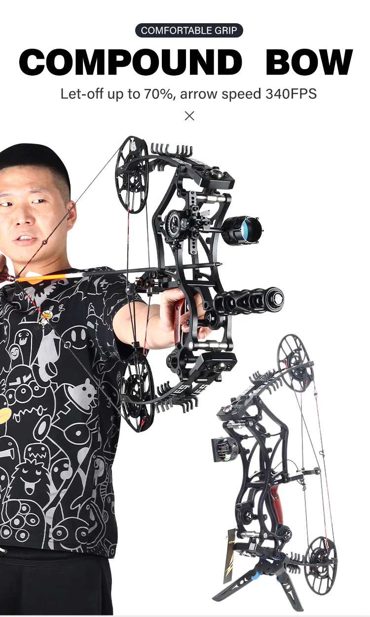 Spg Compound Bow Archery Hunting Pure Carbon Arrow Pulley Bows Riser