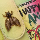 Women Women New Fashion Embroidery Handbags PU Leather Crossbody Shoulder Bag Women Graffiti Bee Handbag
