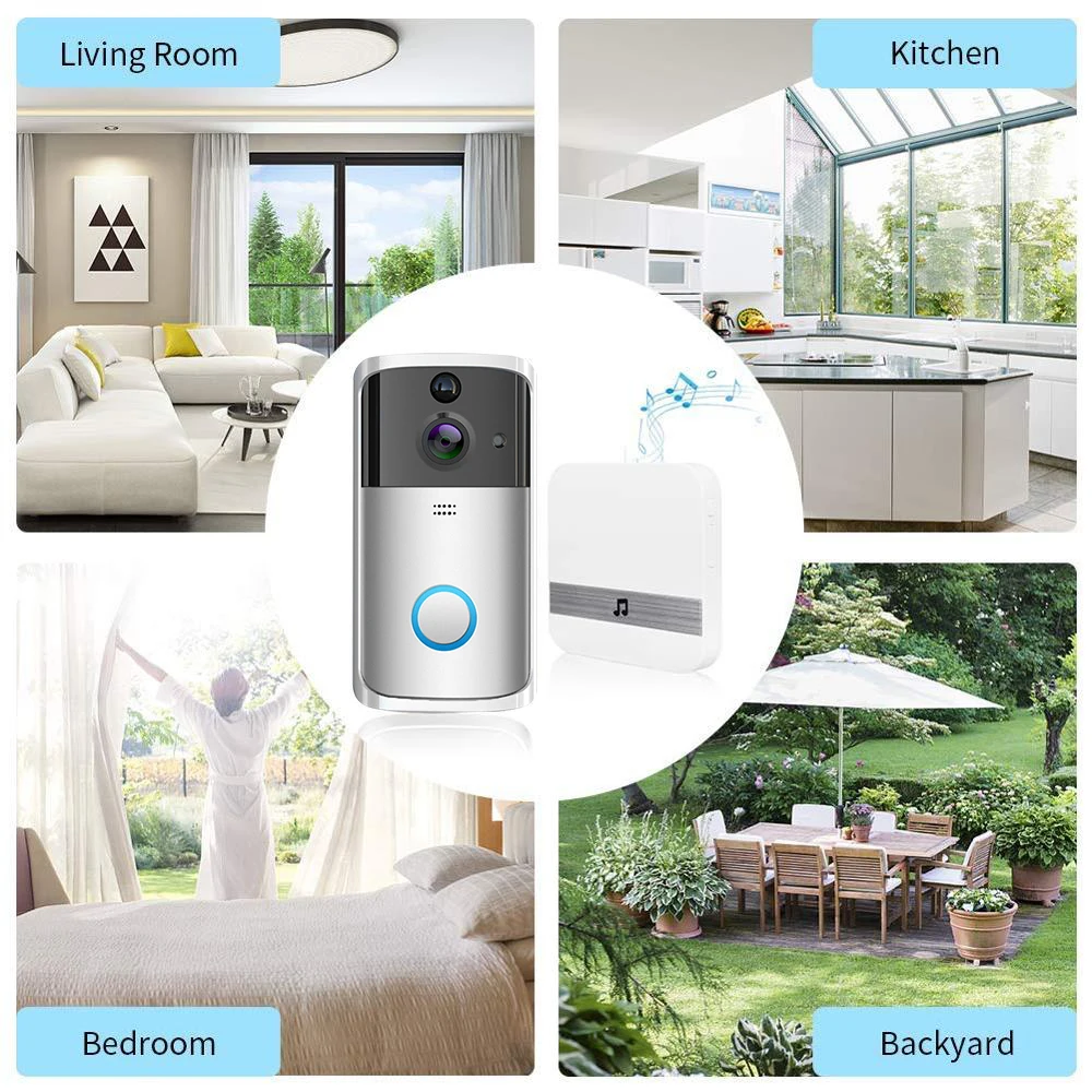 Wireless Door Camera Ring Bell Video Doorbell Wifi Smart Home Doorbell Camera Villa Alarm HD Video Doorbell Intercom Apartment