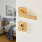 Lock Door Lock With Handle Safety Lock Fancy Interior Door Lock Lever Handles Modern Door Lock With Key Cylinder//