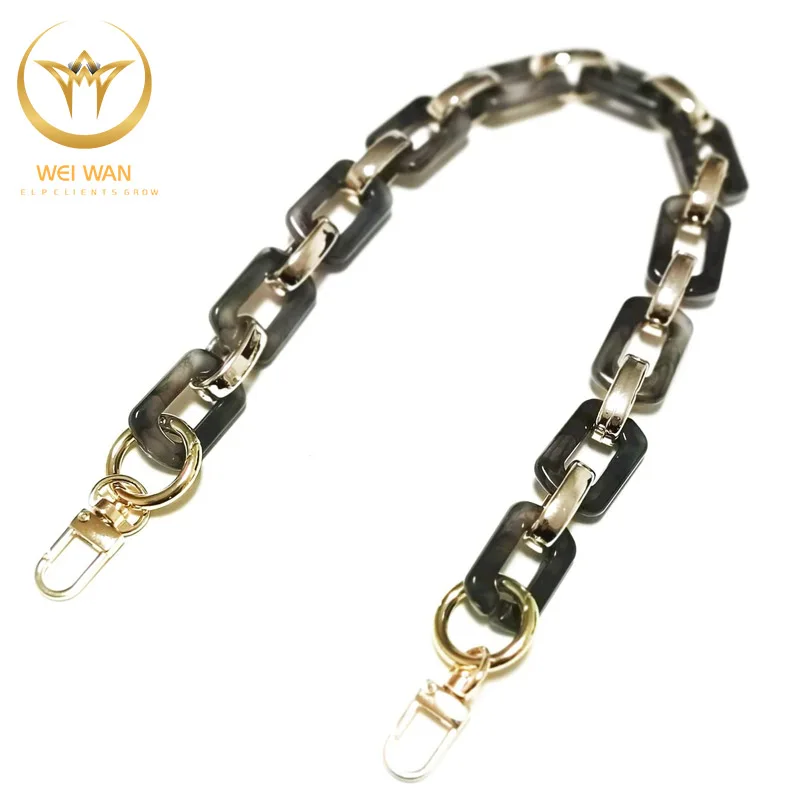 Handbag Chains Purse Straps Shoulder Cross Body Replacement Straps with Wrist Strap Wrist Chain Model Worker 47 Leather Iron Crossbody Chain Strap with 8 Leather Iron Chain Wrist Strap 