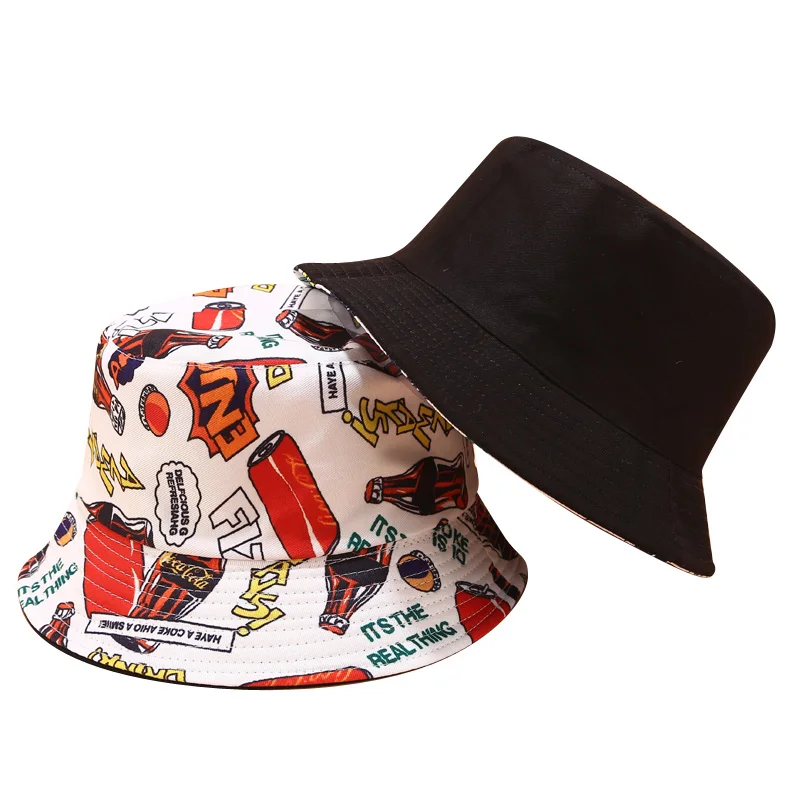 Shop Generic Two Side Reversible Letter Bucket Hat Uni Printing Hip Hop